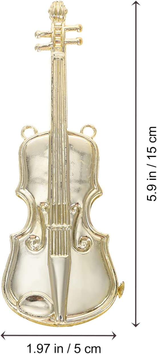 12pcs Musical Instrument Christmas Ornaments, Gold French Horn Trumpet Violin